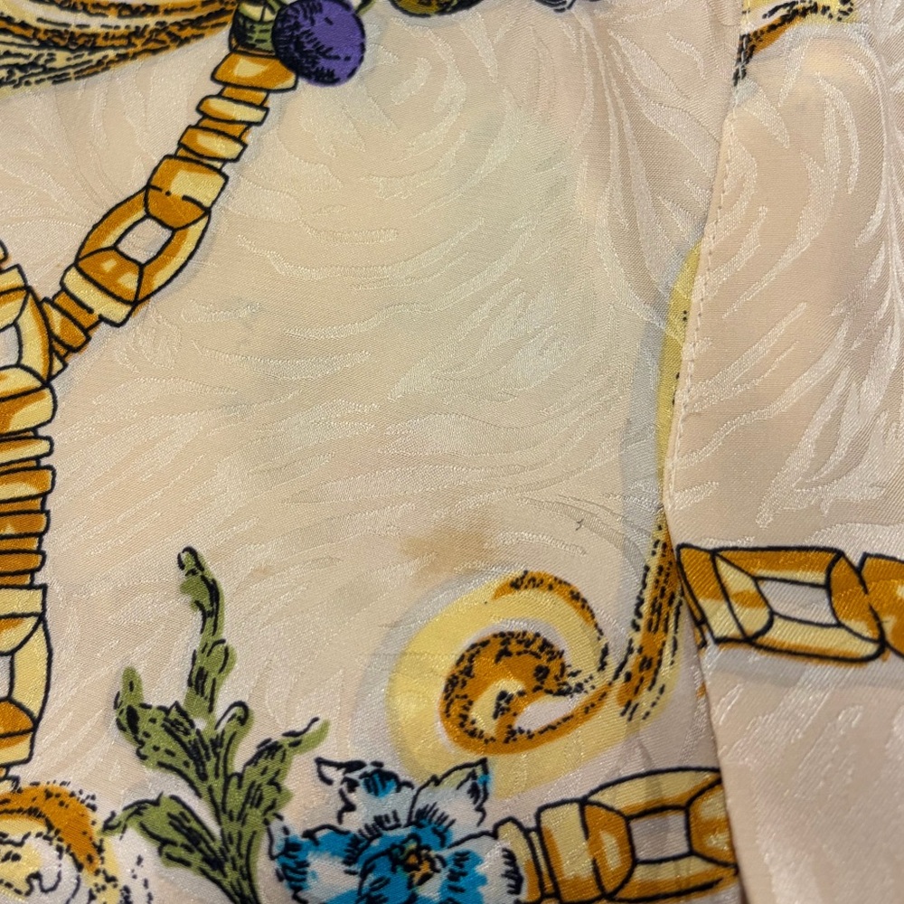 Diane Freis 100% Silk Artsy Novelty Leopard Print Midi Skirt Approx Size XL FLAW - Picture 9 of 12